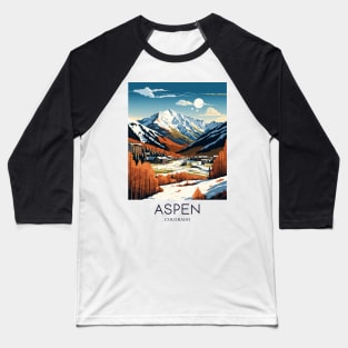 A Pop Art Travel Print of Aspen - Colorado - US Baseball T-Shirt